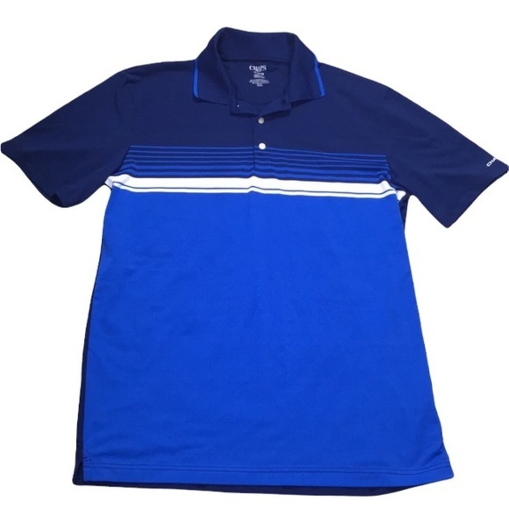 Chaps Blue and White Shortsleeve Polo